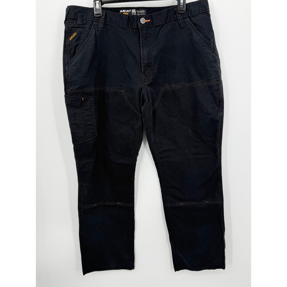 Ariat Rebar M4‎ Relaxed Straight Mens 38x31 Black Tough Double Front Work Pants